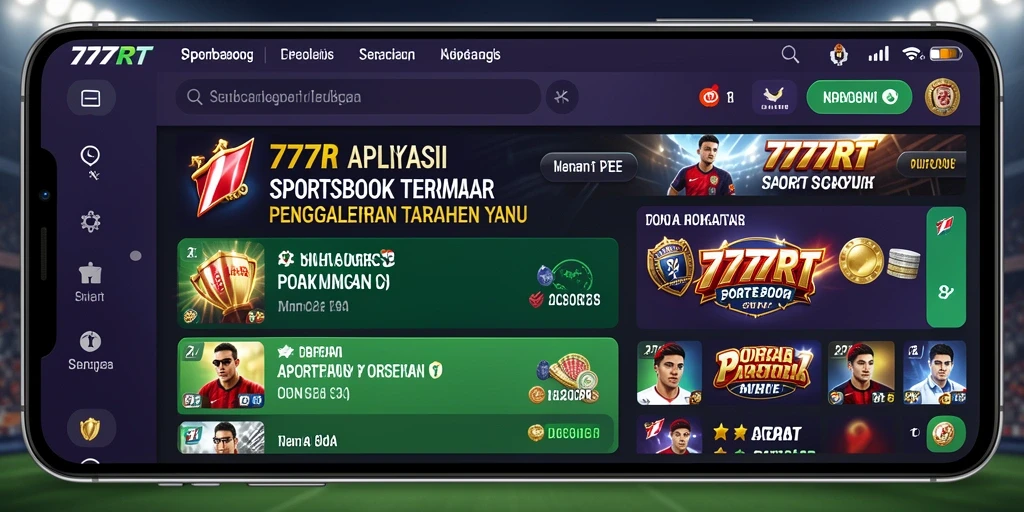 Tampilan gameplay Sportsbook di aplikasi 777RT saat memasang taruhan.