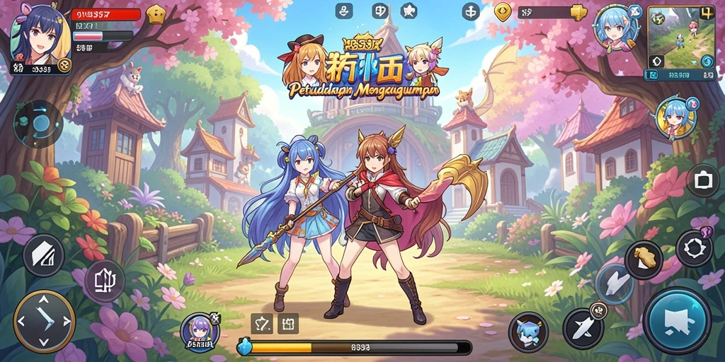 Screenshot menunjukkan karakter anime yang bertarung dalam pertempuran yang epik.