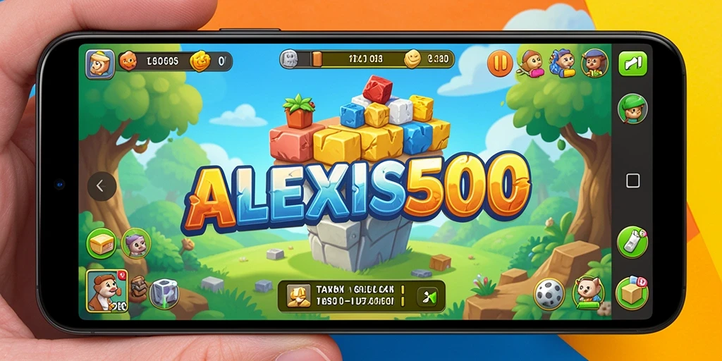 Screenshot ALEXIS500 menampilkan gameplay menantang dalam puzzle.
