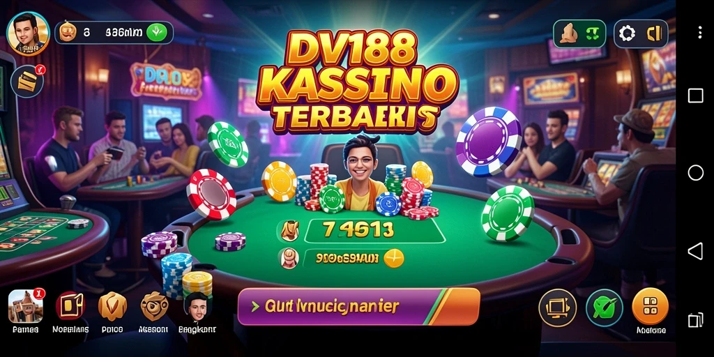 Tampilan gameplay menarik yang memukau dalam aplikasi Kasino DV188.
