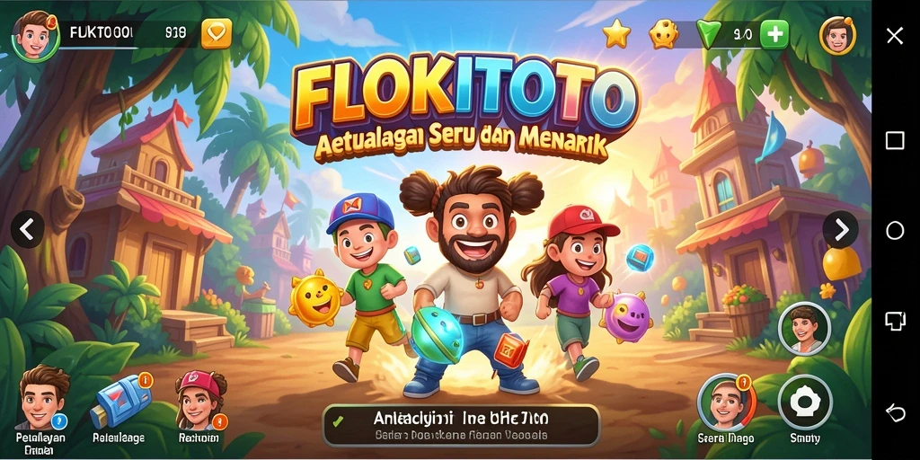 Screenshot dari gameplay seru FLOKITOTO menampilkan aksi karakter dalam petualangan arcade.