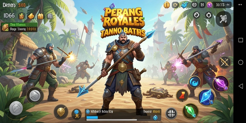 Tampilkan aksi seru dalam gameplay Battle Royale ID66.