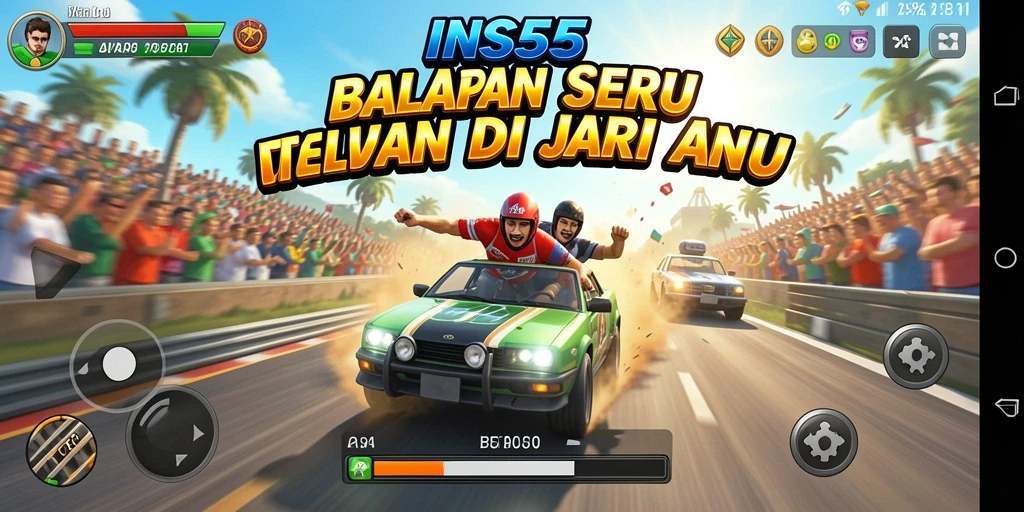 Gameplay balapan yang seru dan mendebarkan di INS55.