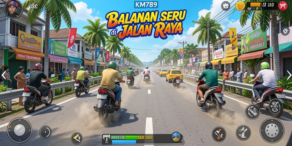 Tangkapan layar menampilkan aksi balapan mendebarkan di KM789.