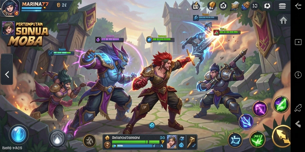 Screenshot gameplay intens MARINA77 dengan aksi seru.