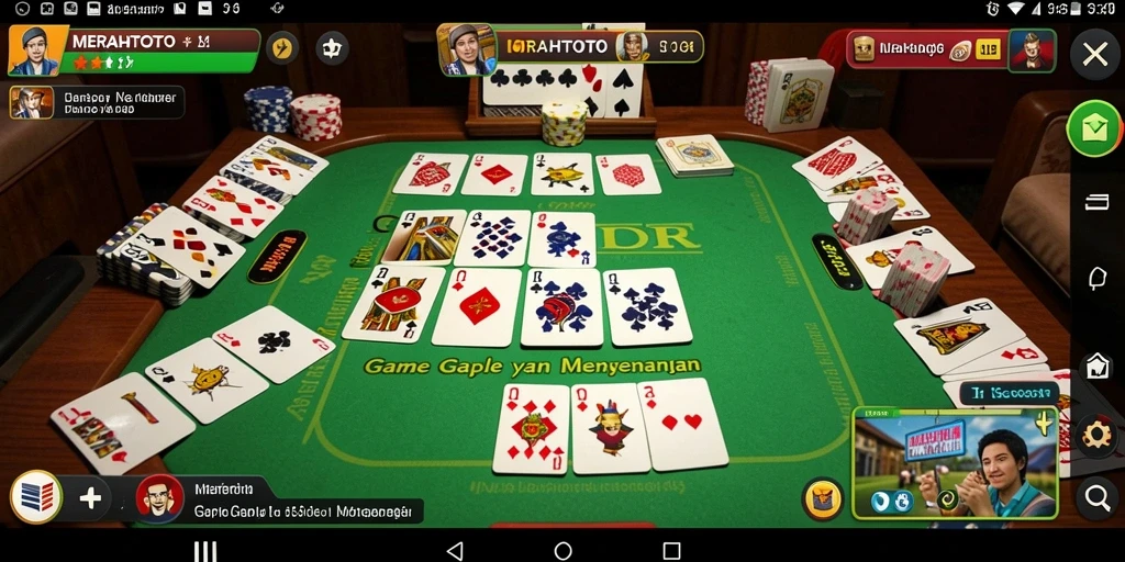 Screenshot gameplay MERAHTOTO yang menampilkan serunya bermain Gaple.