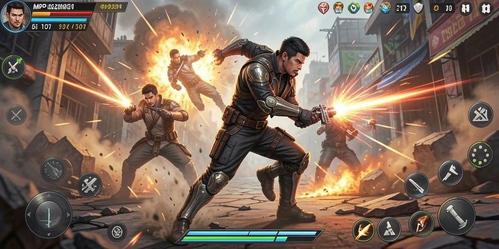 Screenshot MPO2121 menampilkan pertarungan seru antar karakter.