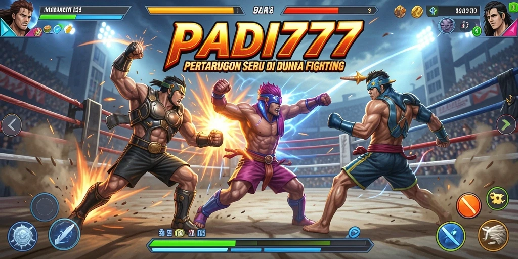 Tampilan gameplay PADI777 yang mendebarkan saat karakter bertarung.