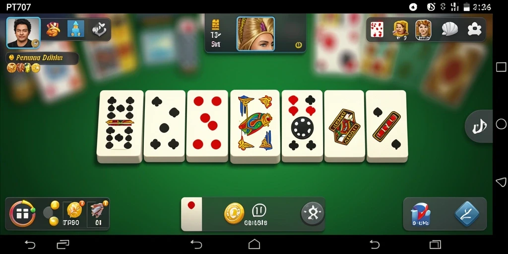 Tangkapan layar utama PT707 menampilkan gameplay Domino yang menarik.