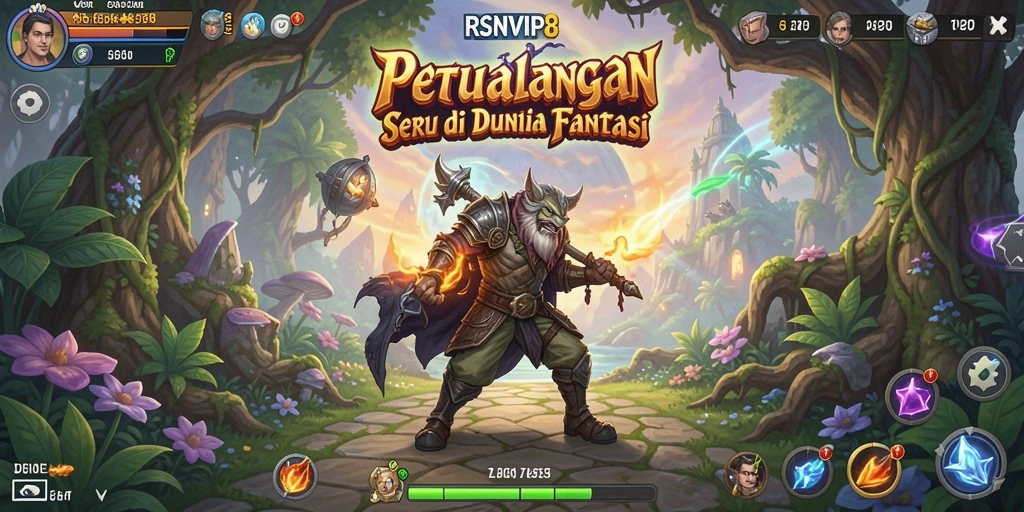 Tangkapan layar interaktif RSNVIP8 menampilkan aksi petualangan yang mendebarkan.