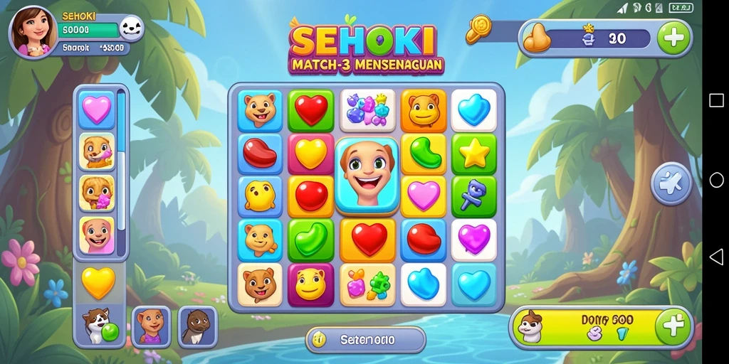 Tampilan gameplay SEHOKI yang seru dan penuh warna.