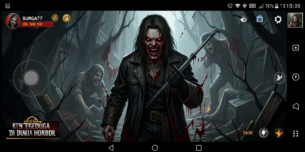Gameplay SURGA77 yang menyeramkan dengan suasana menakutkan.