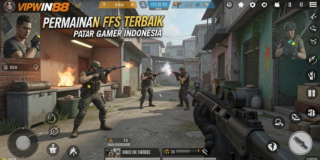 Screenshot gameplay VIPWIN88 dengan aksi pertempuran mendebarkan.