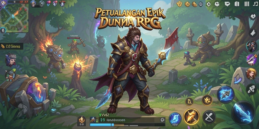 Screenshot gameplay VV62 dengan aksi pertarungan yang mendebarkan.